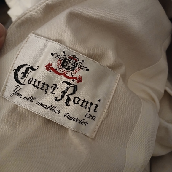 Vintage Count Romi Ivory/Khaki Trench Coat With Navy Details Size XS/S - Picture 16 of 16